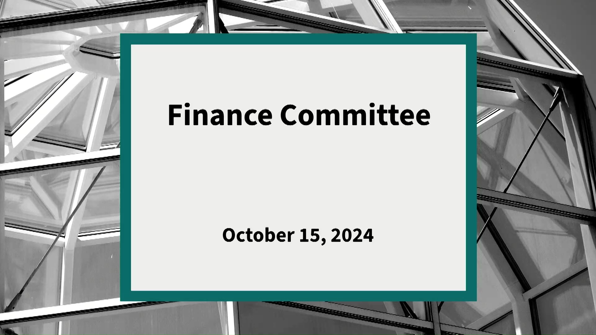 Thumbnail image for Finance Committee: Meeting of October 15, 2024